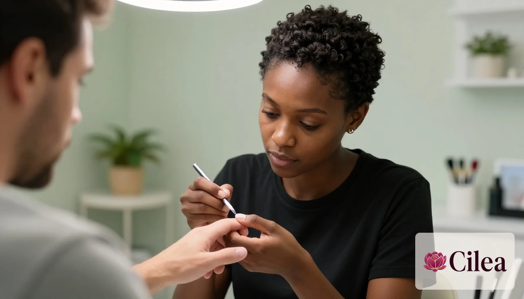 Manicure faz alongamento ou manutenção nas unhas de cliente em salão de beleza para fidelizar atendimento